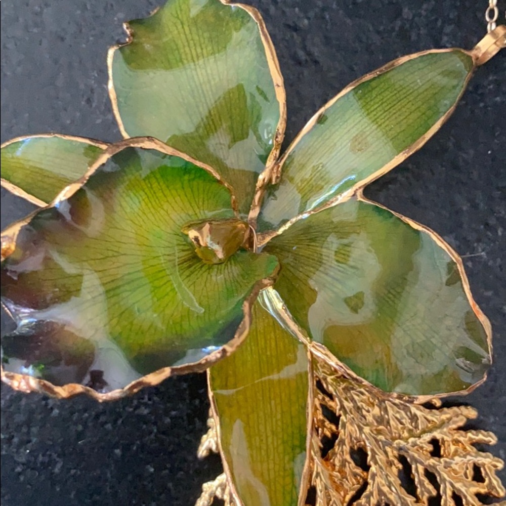 Statement Necklace: Orchid Dipped In Gold - image 2
